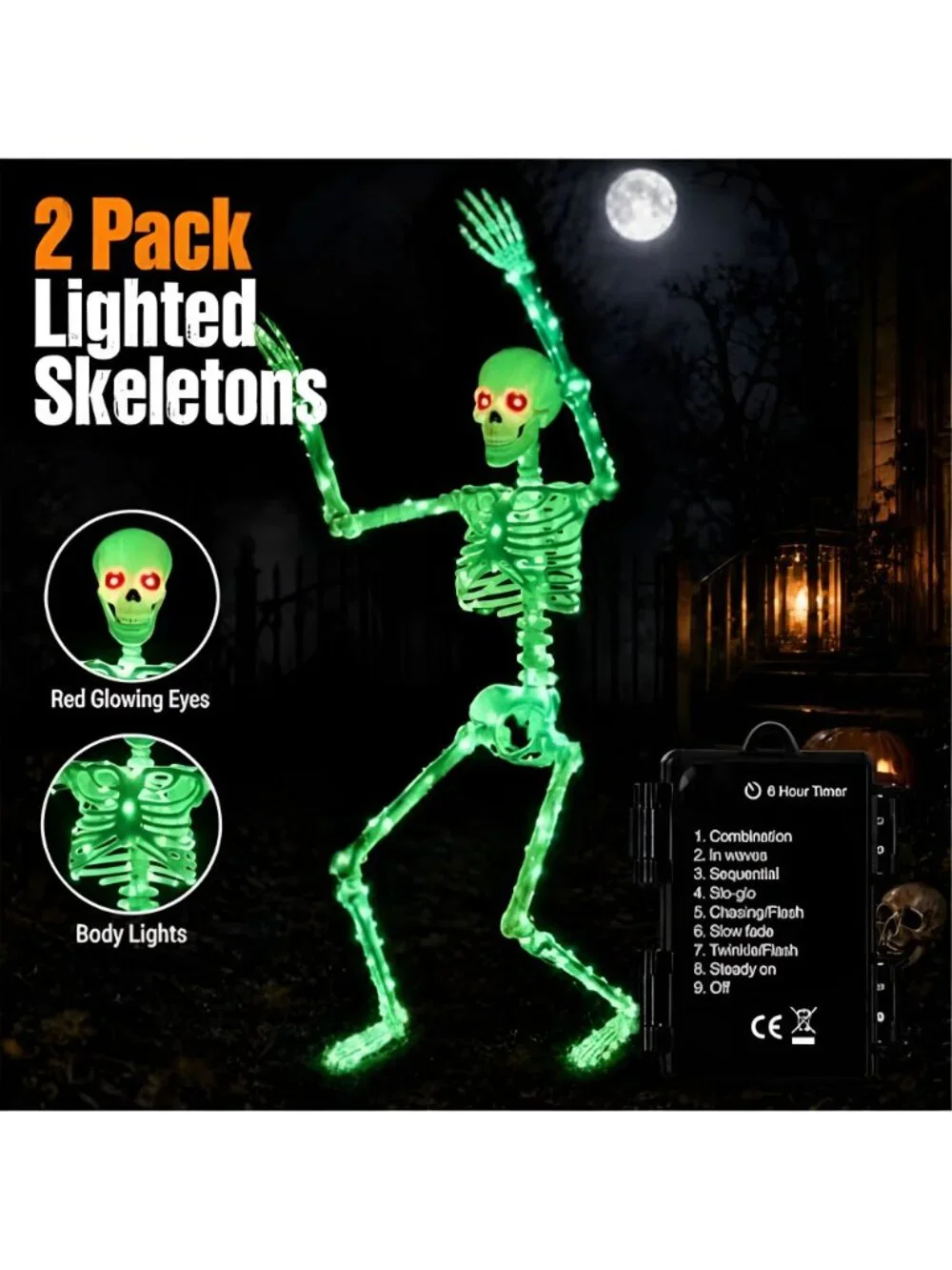 Halloween Decorations Outdoor Skeletons Set - 2 Pack 36